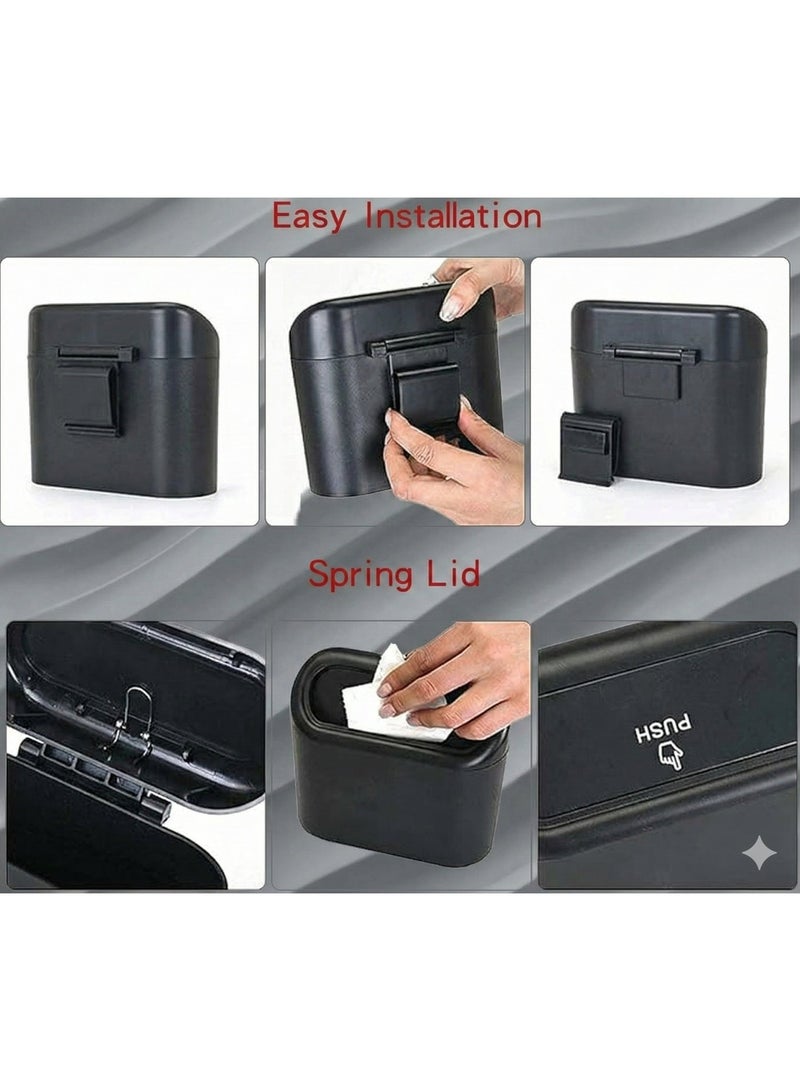 Car Trash Can with Push Spring Lid – Compact Car Garbage Bin for Car Door & Center Console – Keeps Car Clean and Organized - Image 4